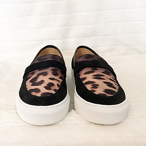 EUGENE RICONNEAUS STACY Leopard Pony Hair Slip-On Platform Loafers US 10/10.5 - Picture 4 of 8